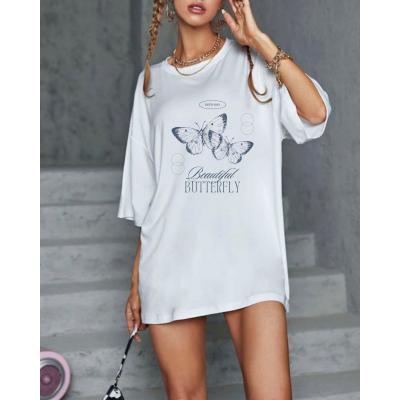 Dark Blue White Aesthetic Beautiful Butterfly T-Shirt